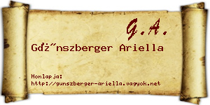 Günszberger Ariella névjegykártya